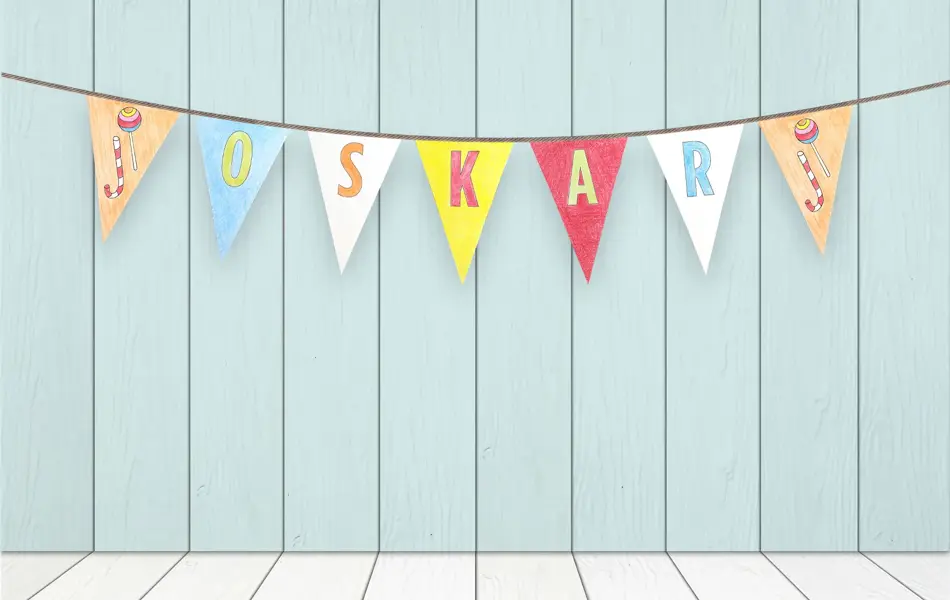 oskar-vimpler på blå bakgrunn