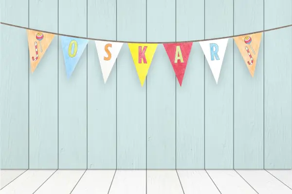 oskar-vimpler på blå bakgrunn