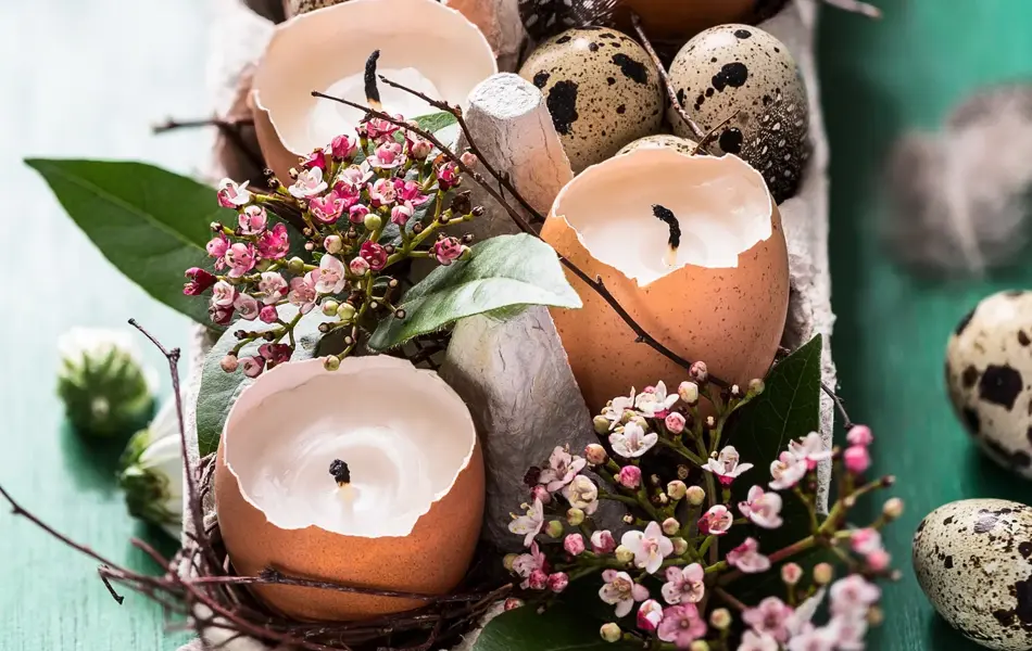 Easter Table setting on background