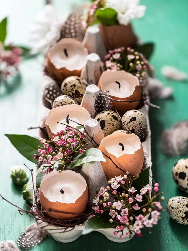 Easter Table setting on background