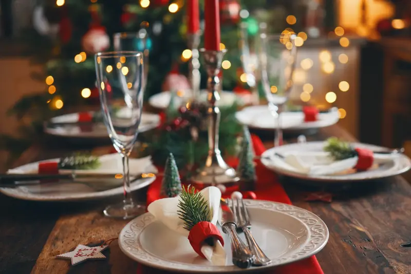Decorated Place Setting for Christmas