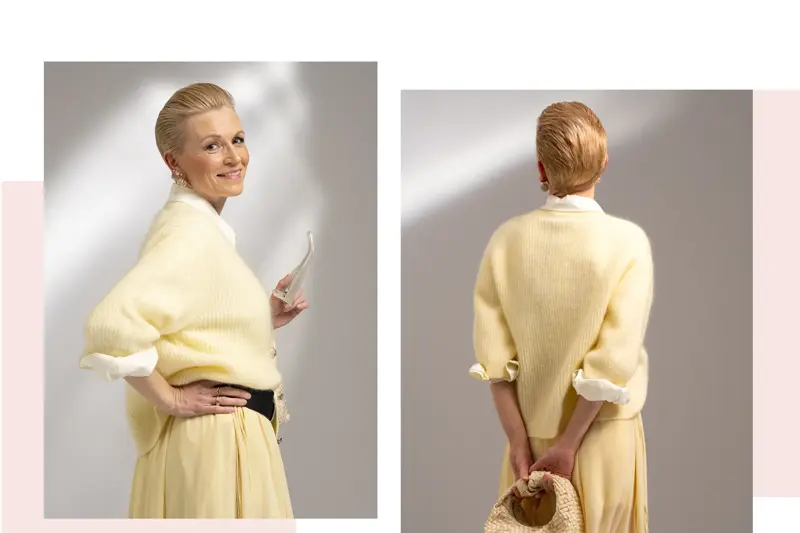 Dame viser vårens farge gult