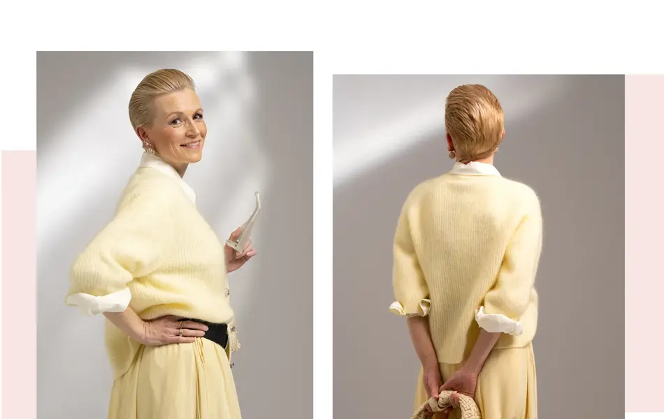 Dame viser vårens farge gult