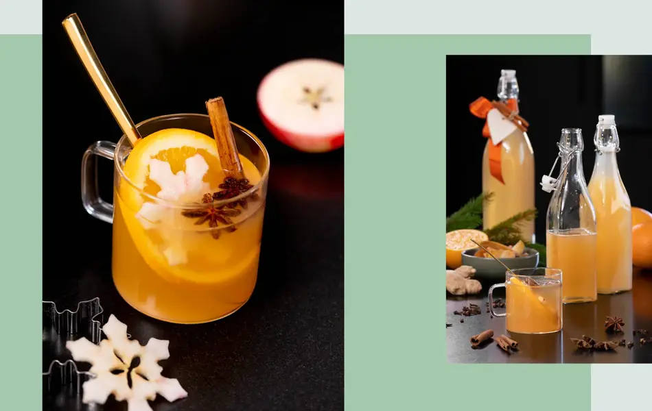 Eplegløgg i glass og i flaske