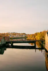 Flott utsikt fra kontoretasjen over Nidelva og Bybrua