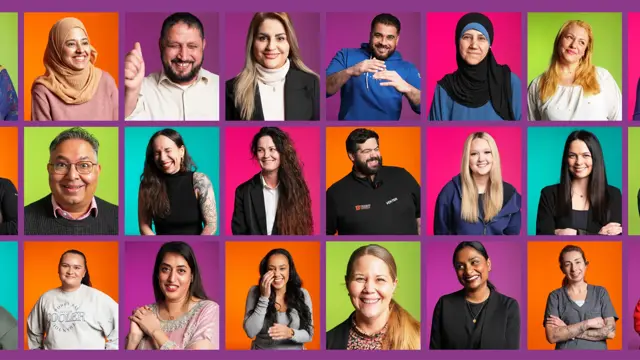 Kollasj av flere personer