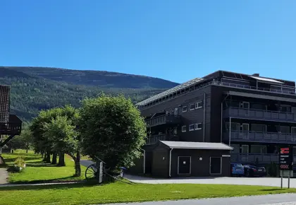 Fasadebilde av boligprosjektet Hallingtunet i Flå.