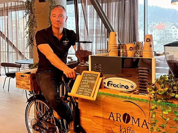 sykkelvognen til aroma kaffe