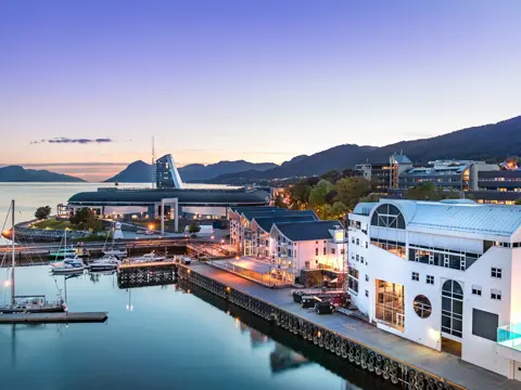 The Port of Molde at evening, Norway.