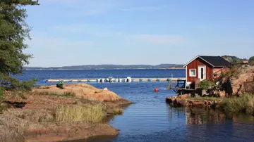 Bilde av skjærgården utenfor området med boligprosjektet Lervik i Strømstad, Sverige.