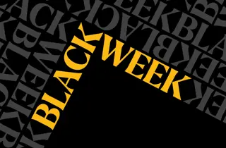 Grafisk bilde med teksten "Black Week"
