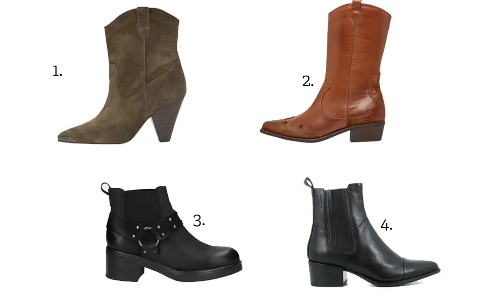 Produktbilde av fire forskjellige boots