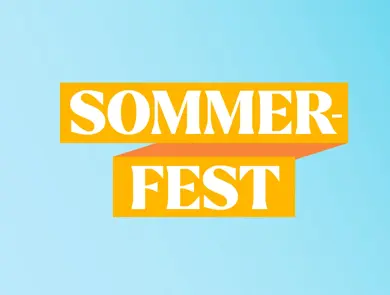 Grafisk bilde med teksten "Sommerfest"