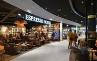 Sitteplasser og fasade til Espresso House på AMFI Moa