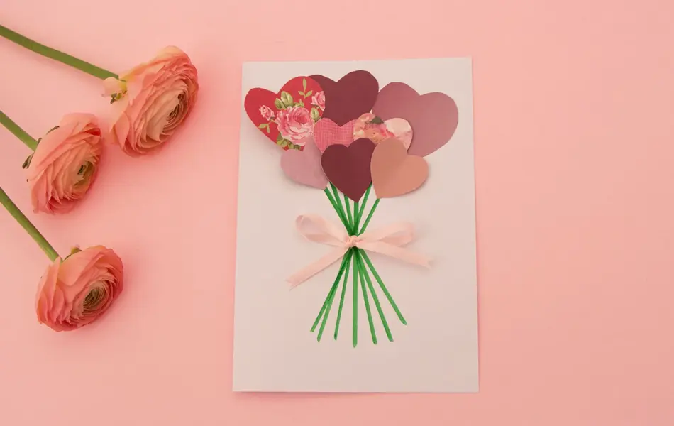 Kort med blomster på