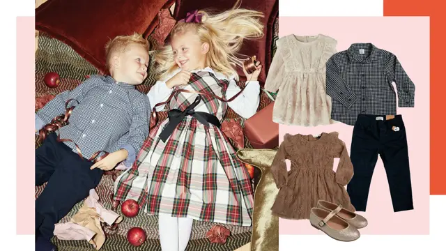 Bilde av festpyntede barn og barneklær