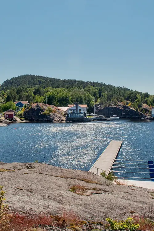 Bilde av skjærgården utenfor området med boligprosjektet Lervik i Strømstad, Sverige.