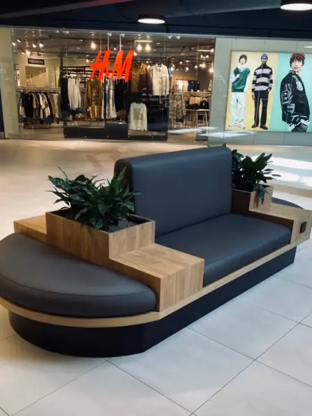 sitteplass i senteret