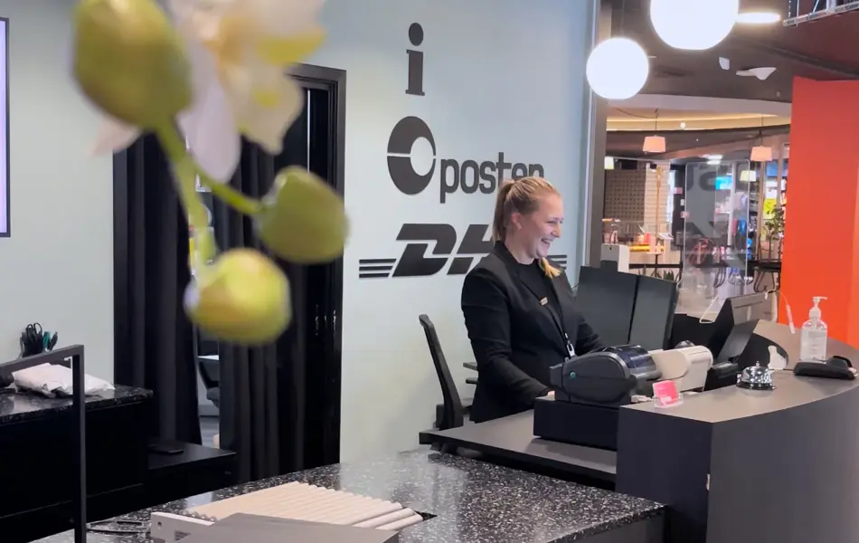 Butikkfronten til Hentepunktet