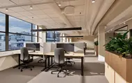 3D illustrasjon av potensielt kontorlandskap i kontorbygget Vika Atrium.