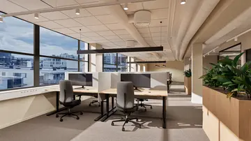 3D illustrasjon av potensielt kontorlandskap i kontorbygget Vika Atrium.