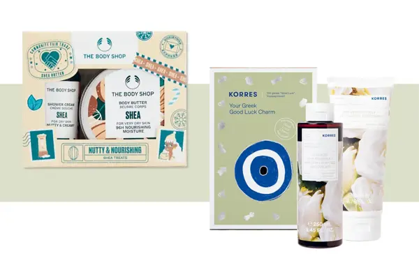 Gavesett fra The Body Shop og Korres