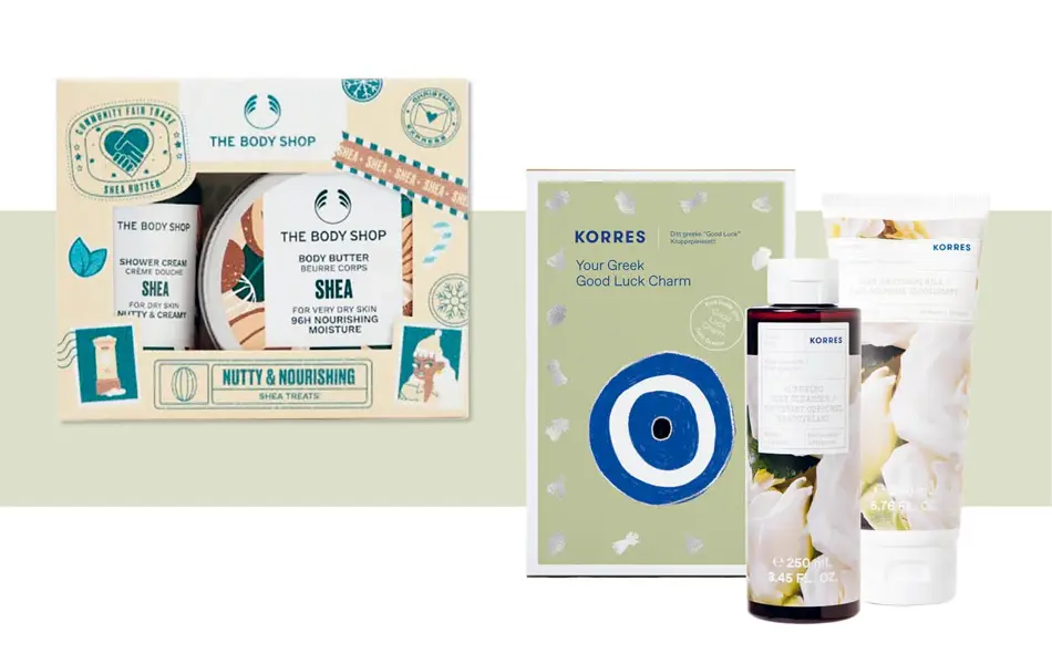 Gavesett fra The Body Shop og Korres