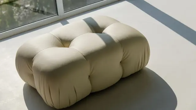 Hvit enkel skinnpuff 