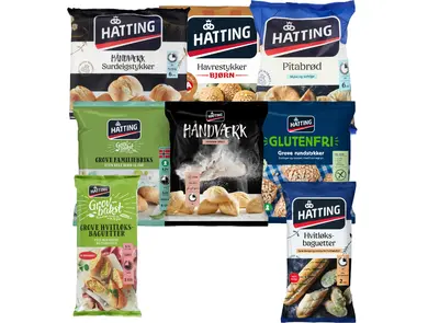 Utvalg av Hatting bakevarer og brødprodukter