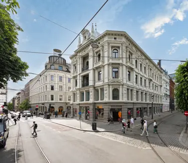 Fasaden av Stortorvet 2 sett fra kirkegata