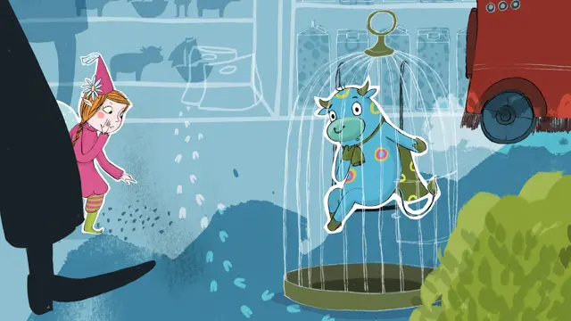 Illustrasjon av Oskar i fuglebur