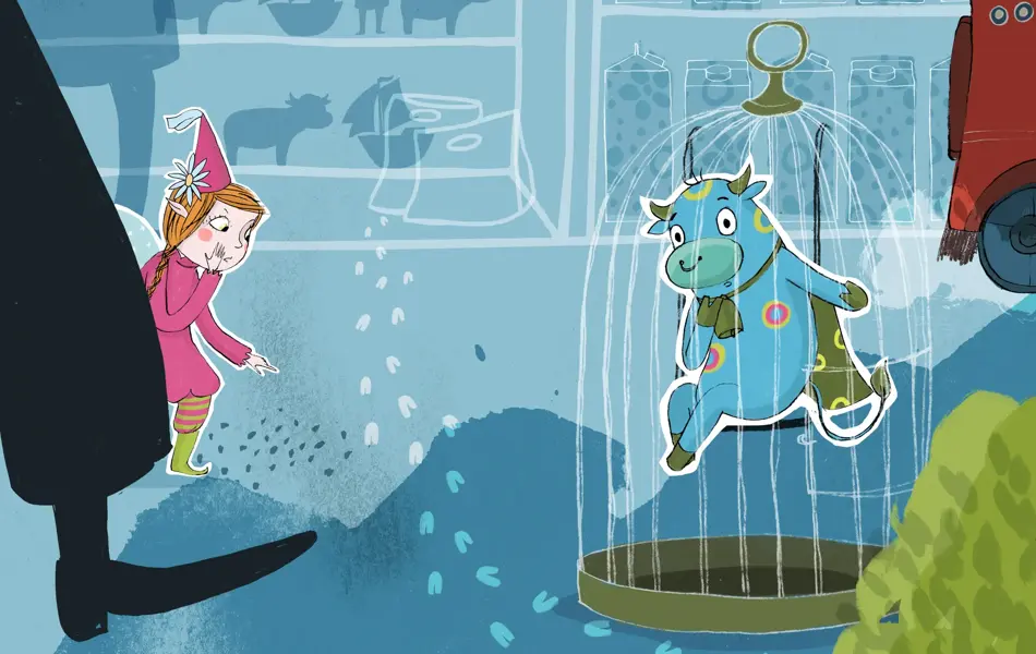 Illustrasjon av Oskar i fuglebur