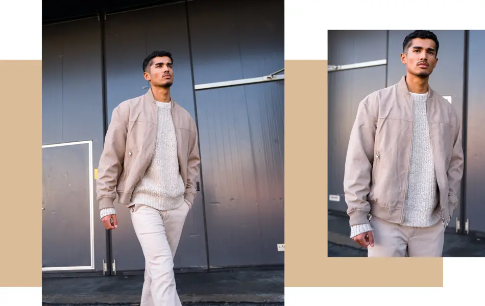 3)	Genser fra Jack & Jones, kr 699,- // jakke fra fra Jack & Jones, kr 999,- // bukse fa Jean Paul/Match kr 1.399,-