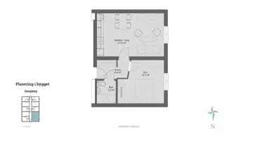 Plategning over seksjonsummer 14 av fritidsleiligheter på Skitorget på Skeikampen