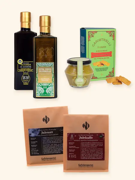 Kollasj med spiselige julegavetips