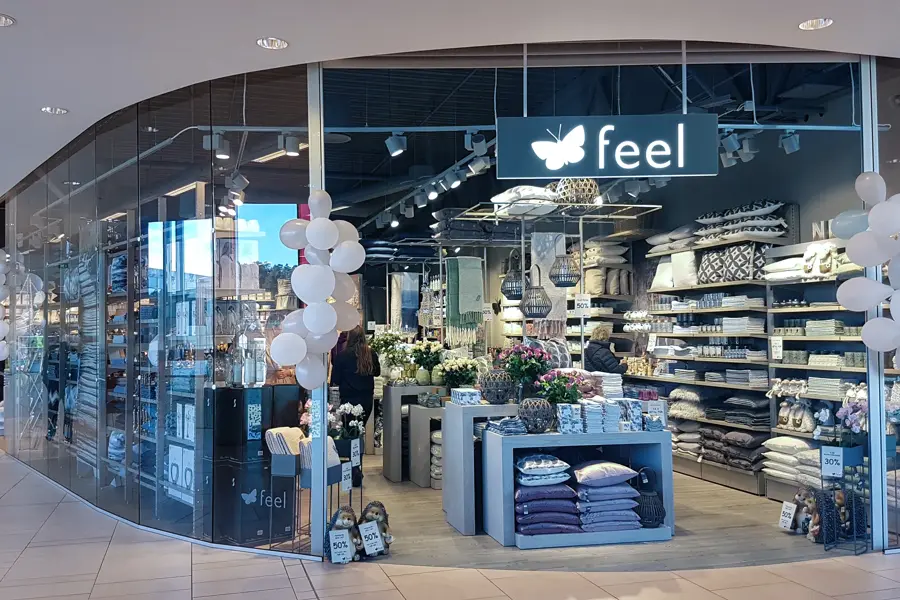Butikkfasade til Feel på Sørlandssenteret