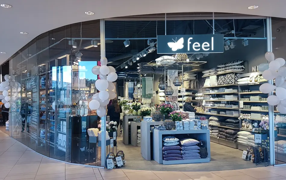 Butikkfasade til Feel på Sørlandssenteret