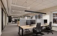 3D illustrasjon av potensielt kontorlandskap i kontorbygget Vika Atrium.