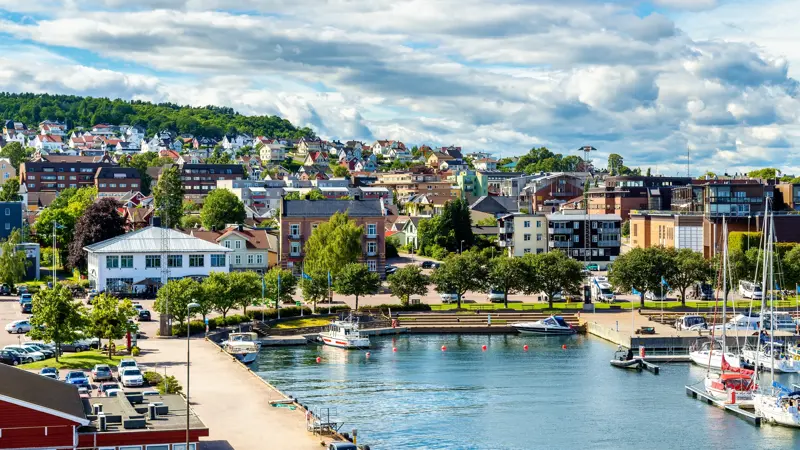 View of the ferry terminal at Horten in Norway