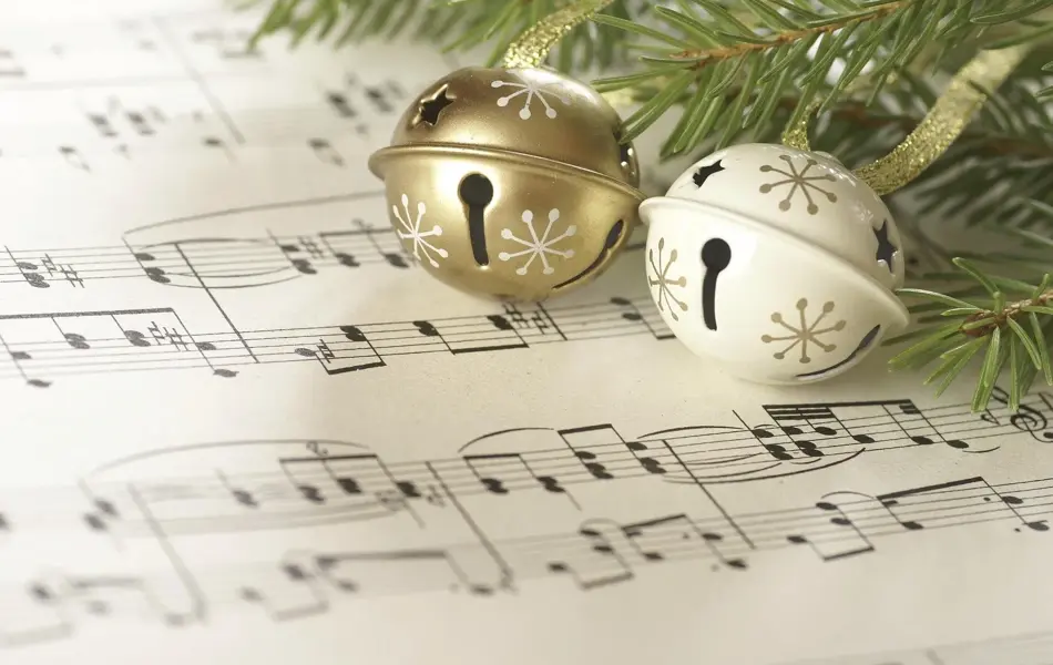 bjeller og noter julemotiv