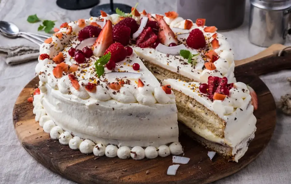 Bløtkake med vaniljekrem