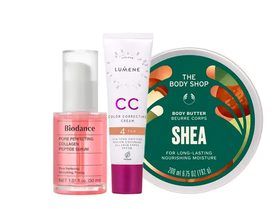 Biodance serum, Lumene CC Cream og Body Butter.