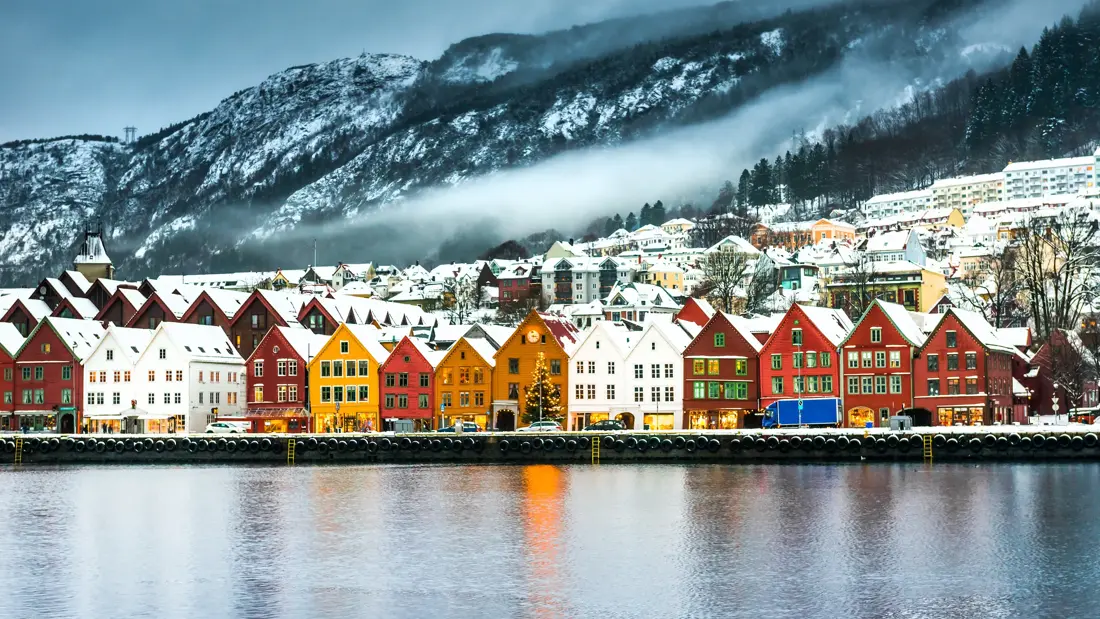 view on Bruges in Bergen. Norway