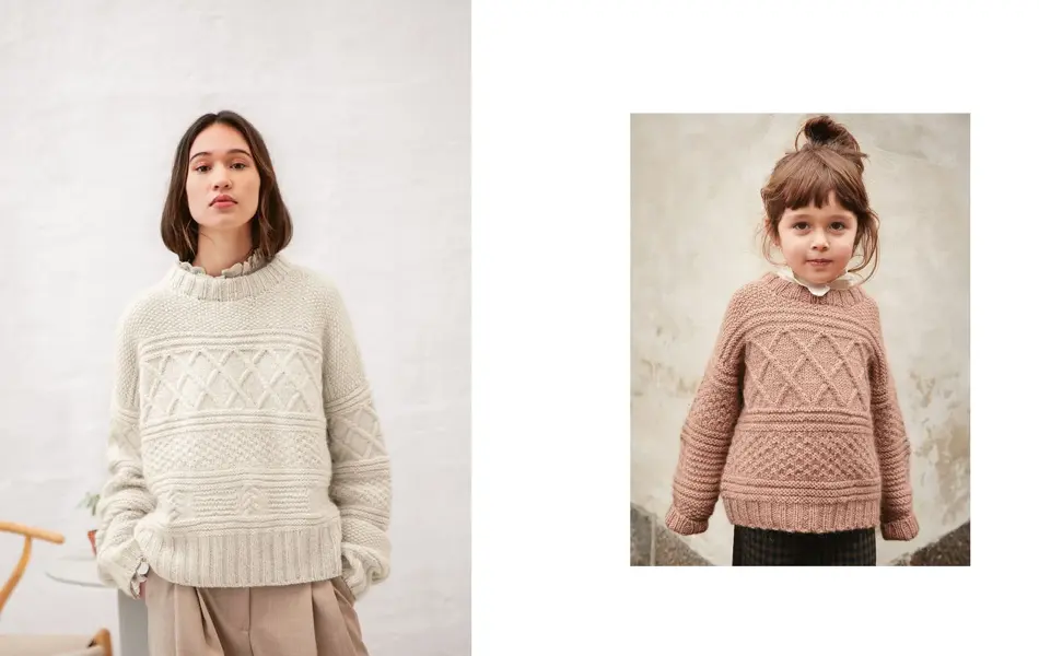 Dame og jente i strikk