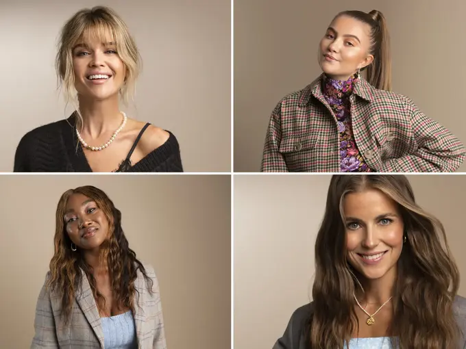 Collage med fire influensere