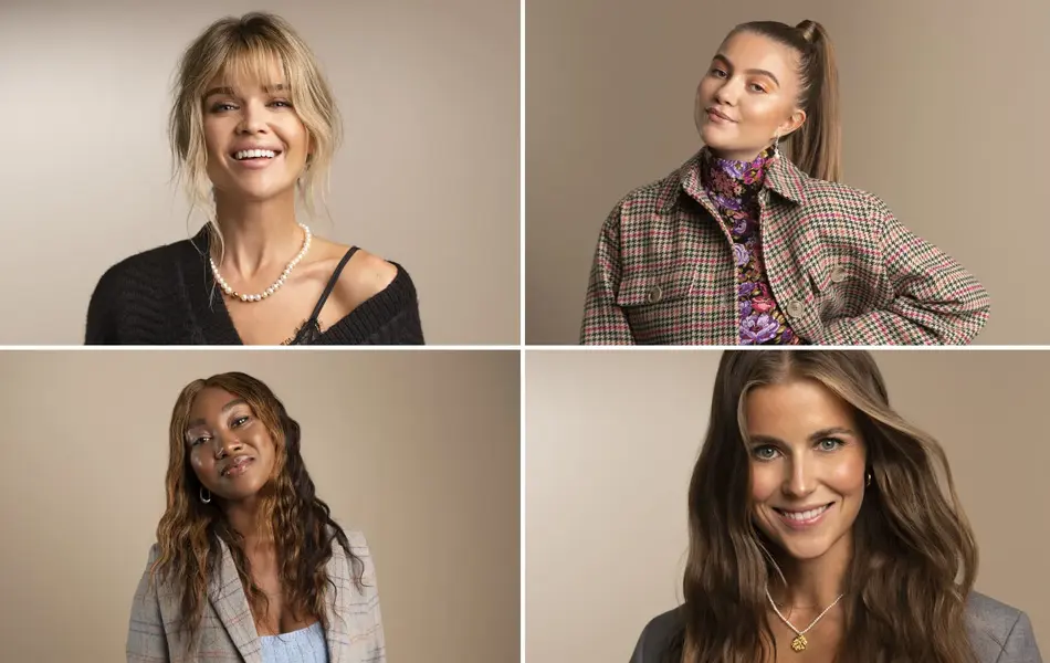 Collage med fire influensere