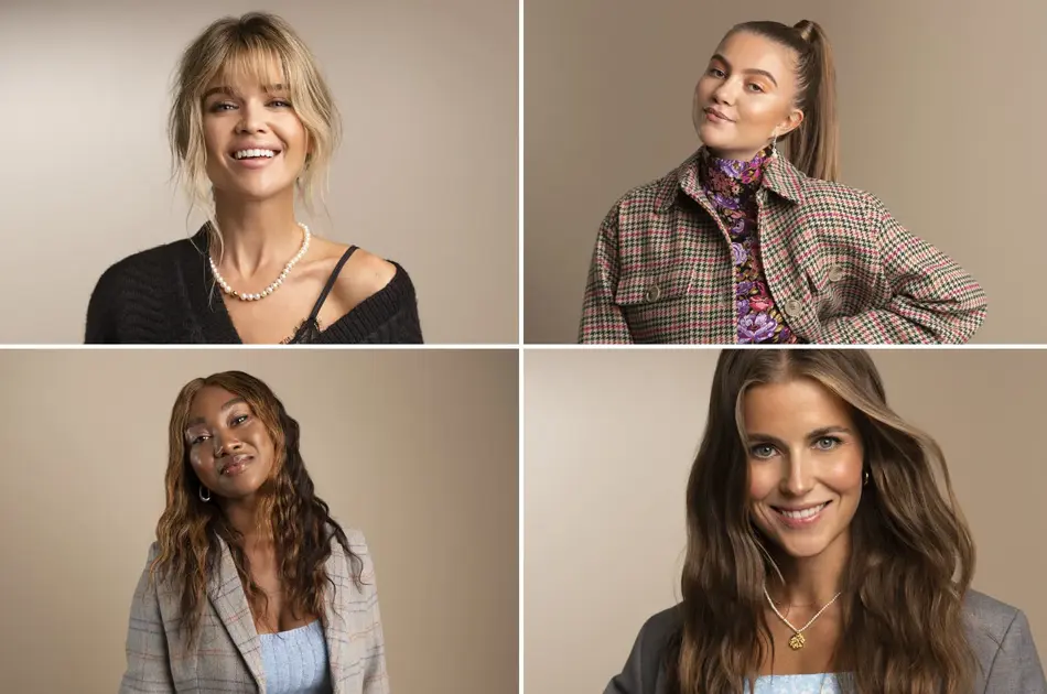 Collage med fire influensere