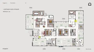 Plantegning av 5. etasje i Torggata 2-4
