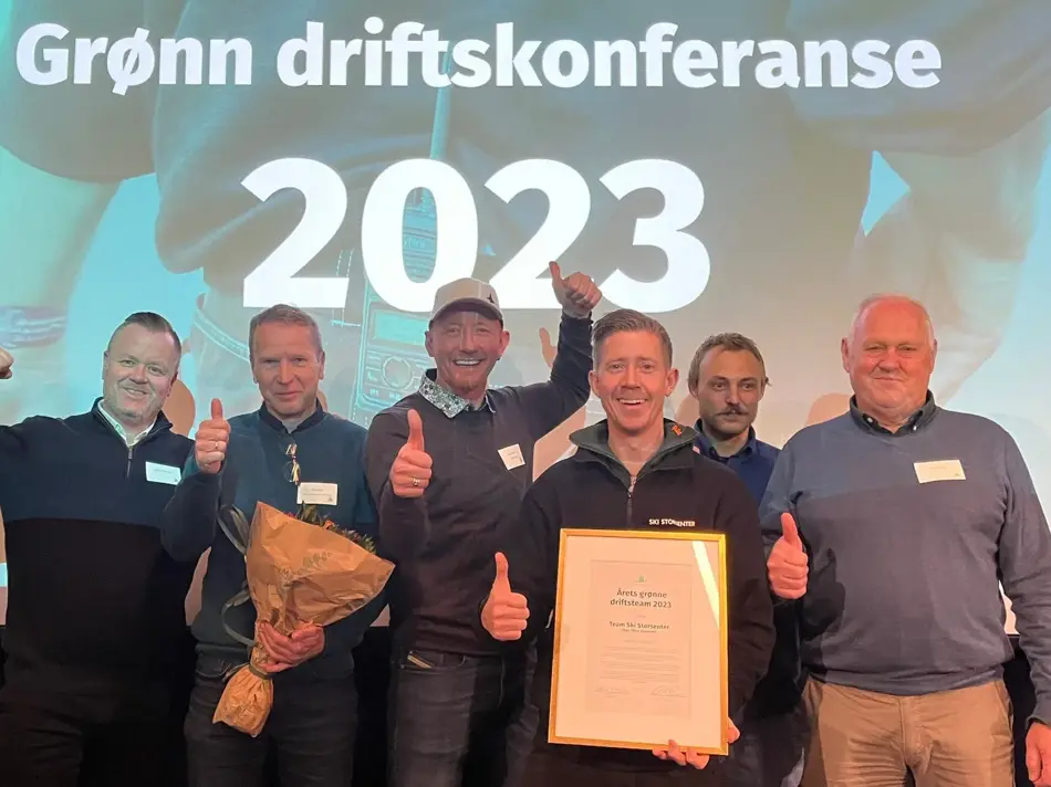 Driftsteamet på Ski Storsenter vant prisen "Årets grønne driftsteam"