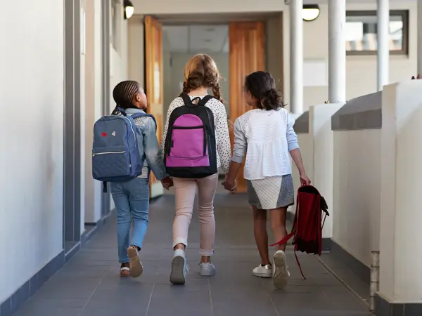 Children together in modern school